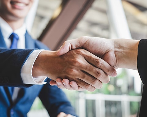 two business people shaking hands